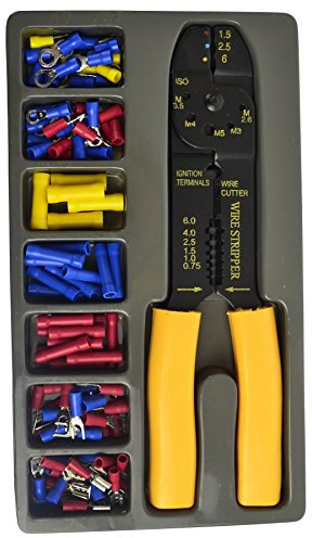 Crimper Plier Wire Cutter Stripper and Electrical Terminal Connector 101pc TE758