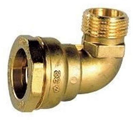 Coude PE serrage ext eau laiton M 32 26x34