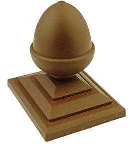 Linic UK Made Acorn Top Fence Finial x 1 & 4 x 3 Fence Post Cap. Rot Proof, UK Made. (GT0064) Free UK Postage (Brown)