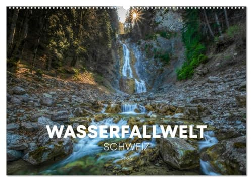 Wasserfallwelt Schweiz (Wandkalender 2026 DIN A2 quer), CALVENDO Monatskalender: Landschaftsfotokalender mit den schönsten und beeindruckendsten Wasserfalllandschaften der Schweiz. (CALVENDO Natur)