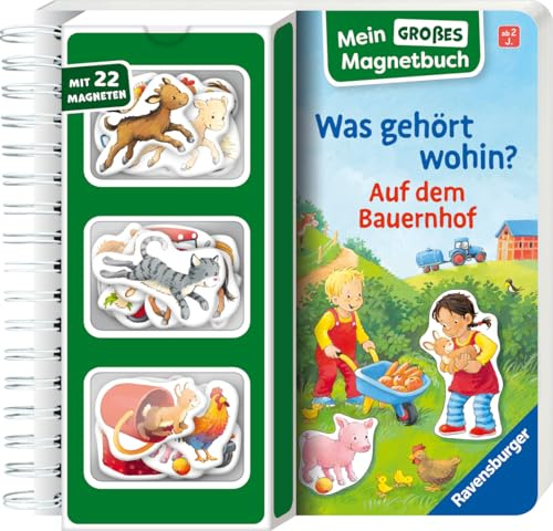 Mein großes Magnetbuch: Was gehört wohin? Auf dem Bauernhof - Magnet-Spielbuch ab 2 Jahren: Mit 22 Magneten