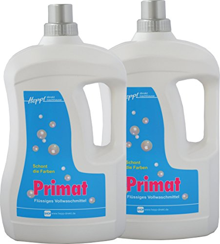 Hepp GmbH & Co KG – Primat Vollwaschmittel-Konzentrat flüssig 6000 ml (2 x 3000 ml Henkelflasche) 170 WL