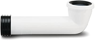 Polypipe SK50 90 Degree S Kwik Fit Pan Connector with 390 mm Leg, White, 110 mm