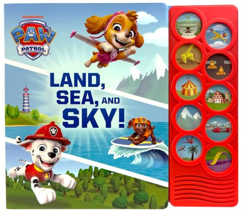 PAW Patrol - Land, Sea, and Sky! - 10-Button Interactive Sound Book - PI Kids