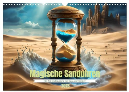 Magische Sanduhren (Wandkalender 2026 DIN A3 quer), CALVENDO Monatskalender: Stundengläser, die die Magie der Jahreszeiten einfangen (CALVENDO Natur)