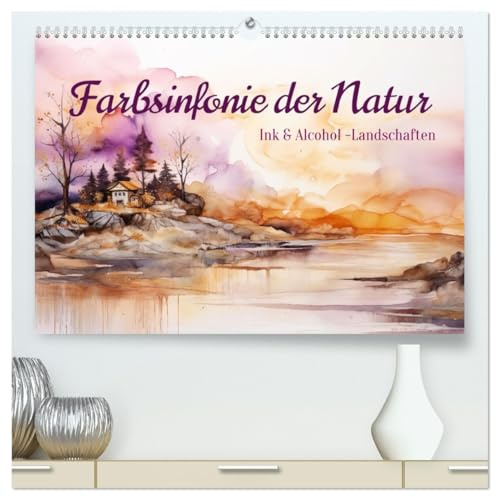 Farbsinfonie der Natur (hochwertiger Premium Wandkalender 2026 DIN A2 quer), Kunstdruck in Hochglanz: Traumhafte Tintenwelten: Ein Jahr in Alkoholink-Landschaften (CALVENDO Natur)