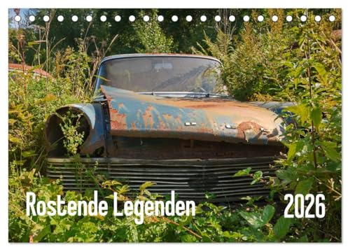 Rostende Legenden (Tischkalender 2026 DIN A5 quer), CALVENDO Monatskalender: Rostende Käfer und T1 Bullis in einem vergessenen Wald (CALVENDO Mobilitaet)