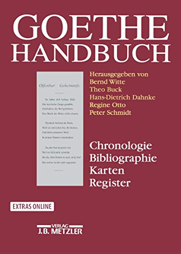 Goethe-Handbuch. Chronologie, Bibliographie, Karten, Register