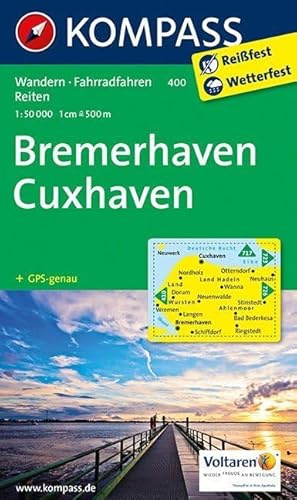 KOMPASS Wanderkarte Bremerhaven - Cuxhaven: Wanderkarte mit Radtouren und Reitwegen. GPS-genau. 1:50000