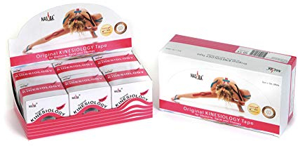 Nasara Original Kinesiologisches Physio Sport Tape: 6er Box mit 6 Tapes für Sport und Medizin inkl. gratis Videoanleitungen, Rollengröße 5cm x 5m, pink
