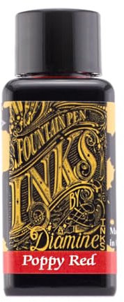 Diamine 30ml Poppy Red fountain pen ink bottle