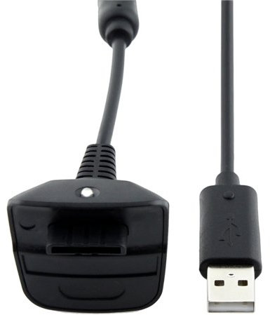 USB CABLE DE CARGA NEGRO PARA MANDO CONSOLA INALAMBRICO WIRELESS XBOX 360