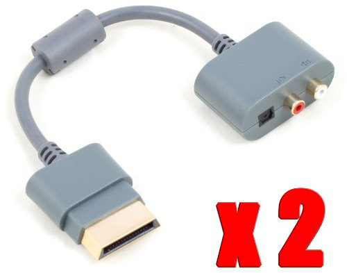 Lot2 Optical Audio Video Adapter HDMI AV Cable Gamin for Xbox 360 Xbox360 Gray