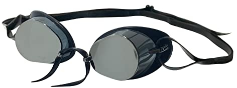 Tyron Performance Race Goggle (Anti-silber verspiegelt) | Schwimmbrille | Weiterentwicklung der Schwedenbrille mit soften Silikonrand/-Steg | Training