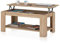 Mesa Centro con revistero, Mesa elevable, mesita Mueble Salon Comedor, Acabado en Roble Canadian, Medidas: 102 cm (Largo) x 43/54 cm (Alto) x 50 cm (Fondo)