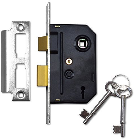 Union Locks 2295 2-Lever Mortice Sash-Lock 63mm - Chrome Finish (Visi Pack)