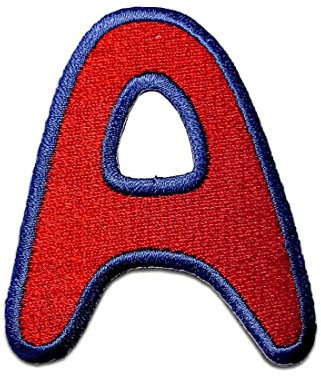 Komplettes Alphabet einzeln auswählbar - Aufnäher, Bügelbild, Aufbügler, Applikationen, Patches, Flicken, zum aufbügeln, Größe:, Alphabet/Buchstabe:Buchstabe A - 6.3x5.3cm