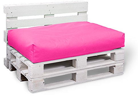 BuBiBag Palettenkissen Sitzkissen Sitzauflage 120x80x15cm Palettenpolster Palettenauflage Sitzfläche für In & Outdoor (pink)