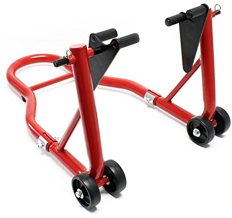 Wiltec Motorradständer vorne für 230-290 mm Reifen, 670 x 445 mm, als Montagehilfe aus Stahl für Vorderrad, Motorradheber bis 450 kg, Frontheber