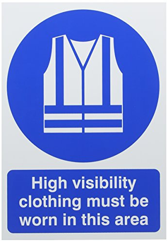 Safety Sign High Visibility Clothing Must be Worn in PVC, 210mm x 297mm , Blue, SR11232