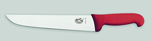 Victorinox 5.5201.28 Couteau de Boucher, Lame 28 cm INOX, Manche fibrox Rouge.