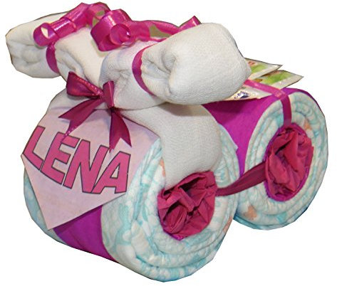 Windeltorte | MINI-Windelmotorrad (rosa) | Windelgeschenk Mädchen