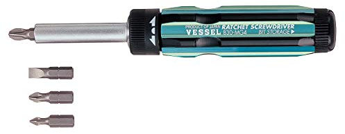 Vessel 121570 830-MG4 Ratchet Screwdriver with 4 Bits