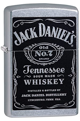 Zippo Feuerzeug mit Jack Daniel's Etikett, Street Chrome