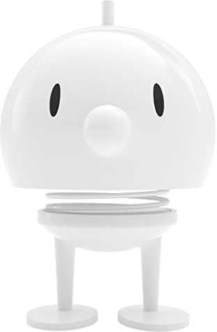 Hoptimist Bumble Wackelfigur & Glücksbringer, Skandinavische Deko Figuren für Wohnzimmer, Schreibtisch, Büro, Bürodeko & Lustige Kleine Geschenke, 10 x 10 x 15 cm, Large, Weiß