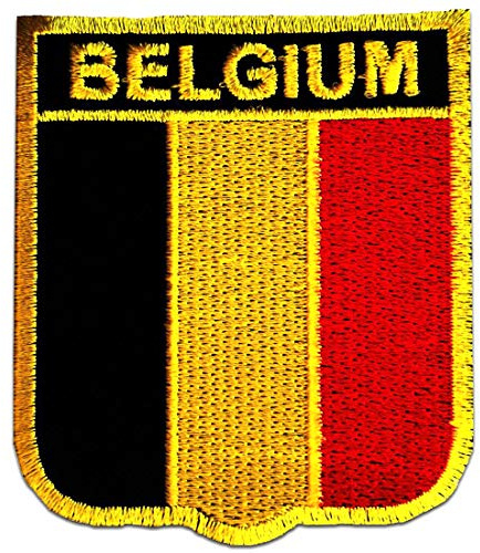 Catch the Patch Belgien Aufnäher zum Aufbügeln 6,4 x 7,3 cm Bügelbild für Erwachsene Kinder mit Original Nationalflagge, Reisemotiv Souvenir Patches