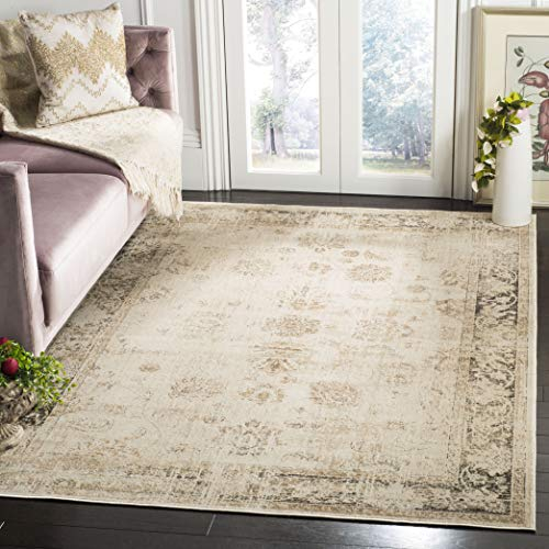 SAFAVIEH Traditionell Teppich für Wohnzimmer, Esszimmer, Schlafzimmer - Vintage Collection, Kurzer Flor, Stein und Multi, 122 X 170 cm
