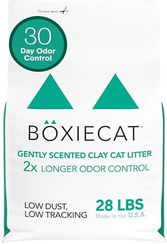 Boxiecat Gently Scented Premium Clumping Clay Cat Litter, 28 lb