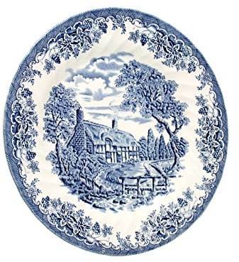 H&H 3229001 Etw The Brook Piatto, Piano, 25 cm, Blu, Bianco