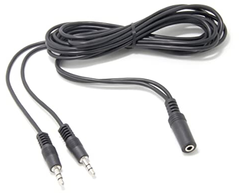 Y Cable Audio Divisor en Estéreo 2M y 3,5 mm Hembra a 2 Machos, Hembra de 3,5 a 3,5 Doble Macho Cable Conector Divisor de Micrófono Auxiliar para Altavoz Auriculares PC Computadora Portátil