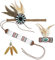 shoperama Stirnband, Armband, Ohrringe, Halsschmuck mit Federn und Perlen für Indianerin-Kostüm, Namen:Version 1