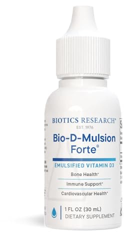 Biotics Research Bio-D-Mulsion Forte Liquid Vitamin D Drops 4000 IU – Vitamin D3 2000iu /Drop for Adults –Best Absorption, Strengthens Bones, Supports Cardiovascular & Immune System -1 fl oz