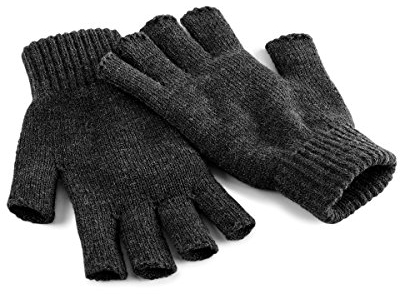 Beechfield Unisex Winter-Handschuhe, fingerlos Small / Medium,Anthrazit