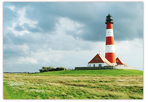 LYSCO XXL Poster 100 x 70cm (S-828) Leuchtturm Westerheversand an der Nordsee auf der Halbinsel Eiderstedt (Lieferung gerollt!)