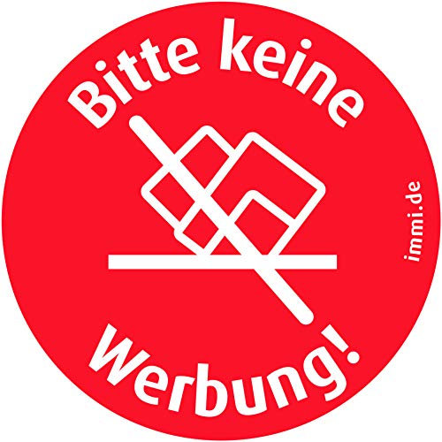 immi 4St. Sehr große wiederablösbare Bitte Keine Werbung Aufkleber 95mm f.Urlaub
