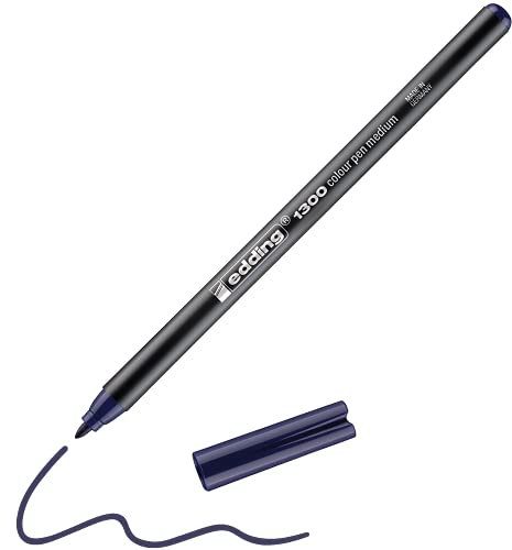 edding 1300 Fasermaler medium - preußischblau - 1 Stift - Rundspitze 2 mm - Filzstift zum Zeichnen und Schreiben - Filzstift für Schule, Mandala, Bullet Journal