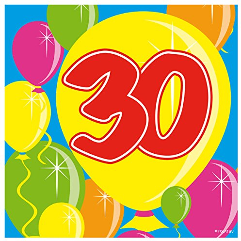 Folat 20Stk. Servietten Zahl 30 Geburtstag Jubiläum