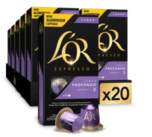 L'OR Espresso Cápsulas de Café Lungo Profondo | Intensidad 8 | 200 Cápsulas Compatibles Nespresso (R)* - Amazon Exclusive