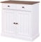 Inter Link – Kommode – Buffet – Sideboard – Kiefer massivholz – 2 Türen – 2 Schubladen – Landhausstil – Für Esszimmer – Wohnzimmer – Eingang – Westerland 3.2 - Weiß / Sepia Braun