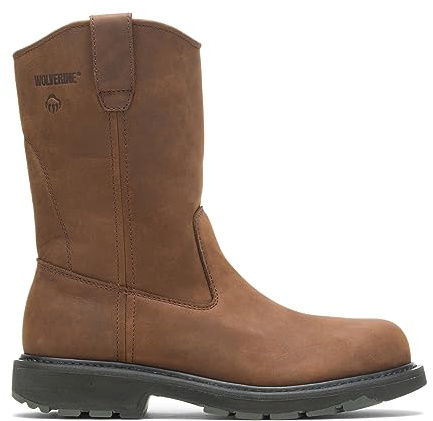 WOLVERINE mens DD Work Wellington Dark Brown 9.5 M US