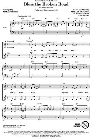 Hal Leonard Bless the Broken Road SSA by Rascal Flatts Arranged by Mark Brymer