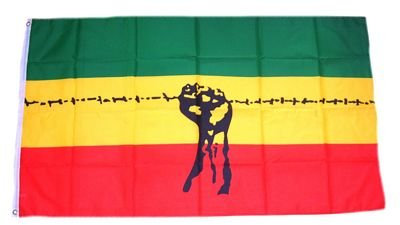Fahne Äthiopien Stacheldraht Faust 90 x 150 cm Flaggen