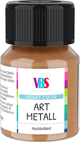 VBS Art Metall 30 ml Metallicfarbe deckend glänzend lichtecht wasserfest wasserverdünnbar wasserbasis geruchsneutral lösungsmittelfrei ganzjährig Antikgold