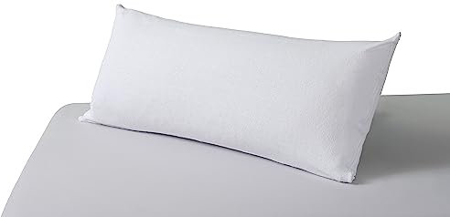 Savel - Funda de Almohada Impermeable con Cremallera | 40 x 150 cm | Protector de Almohada con Tejido de Rizo 100% Algodónn Transpirable Barrera PU Resistente al Agua y Antiácaros