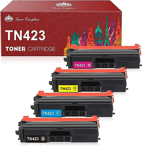 Toner Kingdom TN-423 Kompatible für Brother Toner TN423 TN421 TN423BK TN423C TN423M TN423Y für MFC-L8690CDW MFC-L8900CDW HL-L8260CDW HL-L8360CDW DCP-L8410CDW (Schwarz Cyan Gelb Magenta, 4er-Pack)