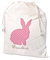 Herz & Heim® Geschenksack zu Ostern mit rosa Hasen und Ihrem Wunschtext